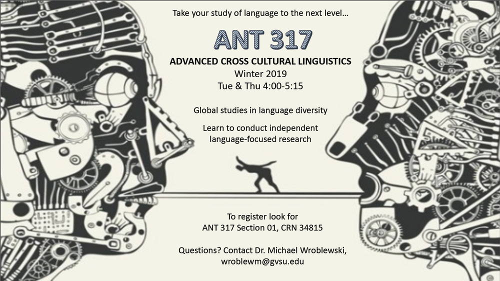 Class announcement - Advanced Cross Cultural Linguistics